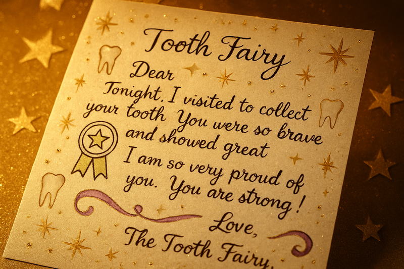 eautiful handwritten tooth fairy letter